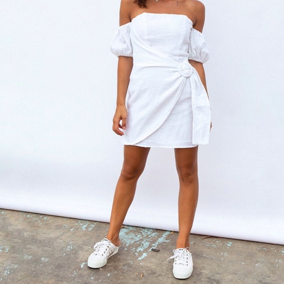 SOLD Sabo Skirt | Margot Wrap Dress Puff Sleeve XS - Picture 4 of 8